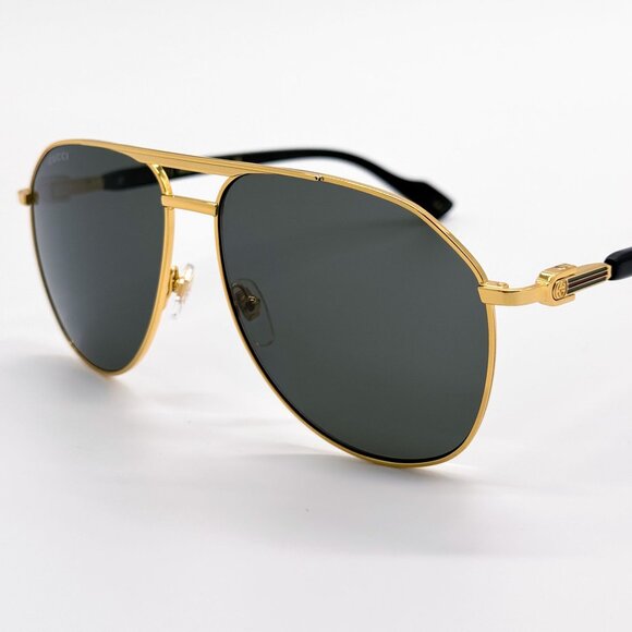NEW GUCCI SUNGLASSES GG1220S 001 BLACK/GOLD UNISEX EYEWEAR main image 4
